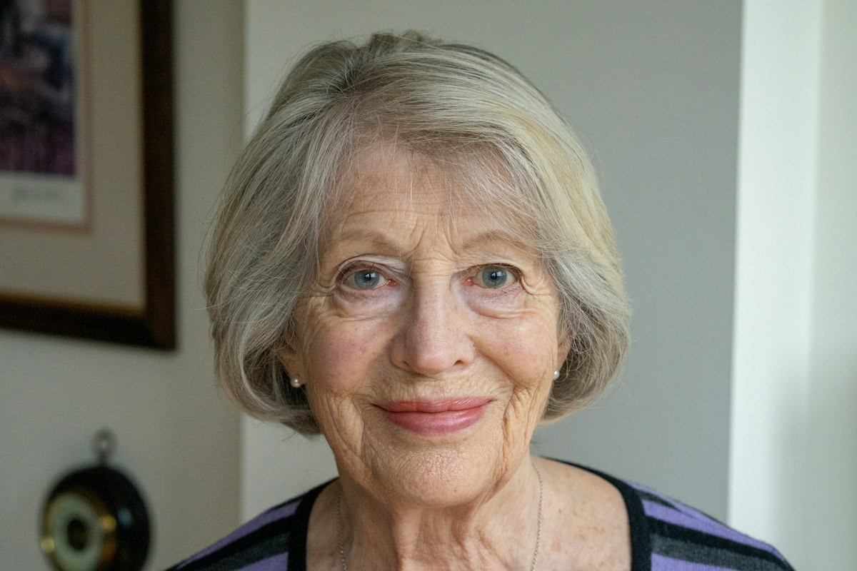 Portrait of a smiling grey-haired woman